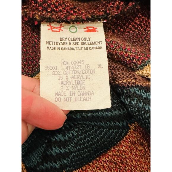 Tundra Canada Sweater Mens XL 3D Knit Coogi Style Textured Pullover Vintage 90s - Picture 8 of 12